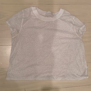 White Lulu Lemon Crop Top Tee